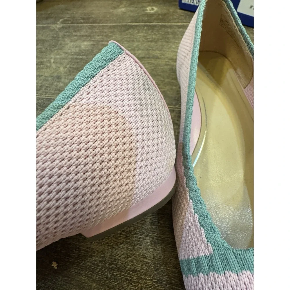 Vionic Pastel Pink Mesh Flat with Mint Trim - Picture 10 of 11